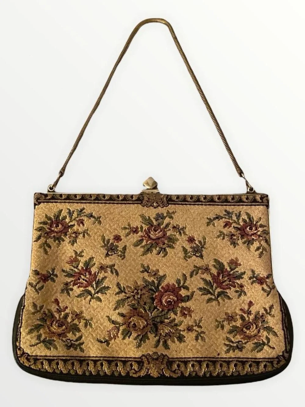 Vintage Floral Bag in Gold